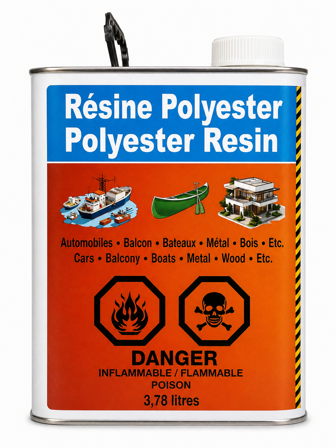 Résine polyester 3,78 L
